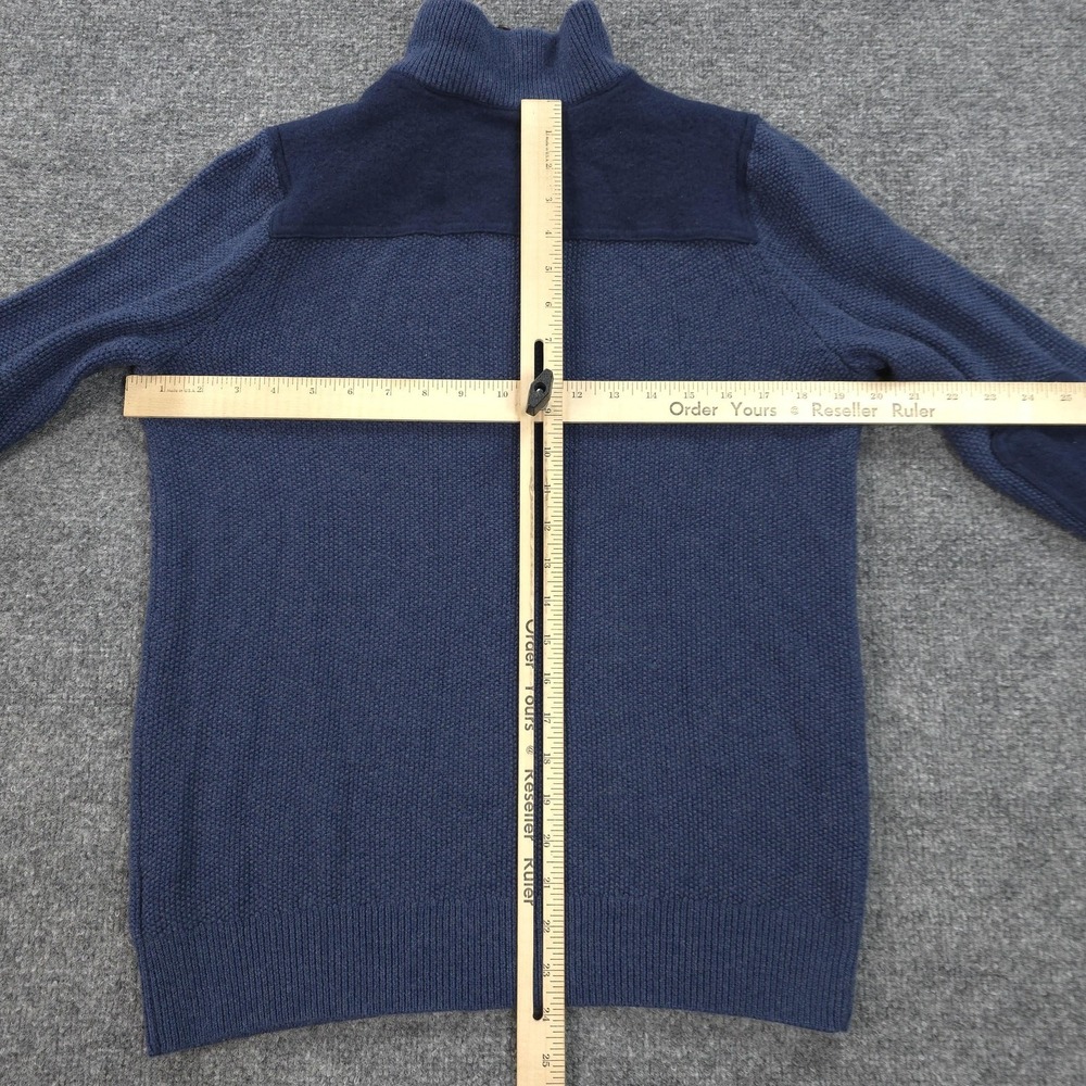 Vineyard Vines Sweater Mens Small Blue Merino Wool‎ 1/4 Zip Mock Neck Commando - Picture 7 of 11